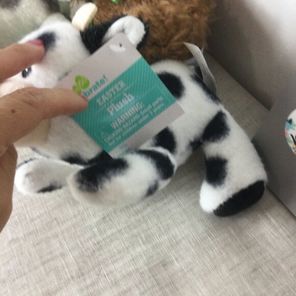 Lot of 3 Way to Celebrate Easter Small Shaggy Bull & Lying Cow Stuffed Plush Toy - Picture 7 of 10